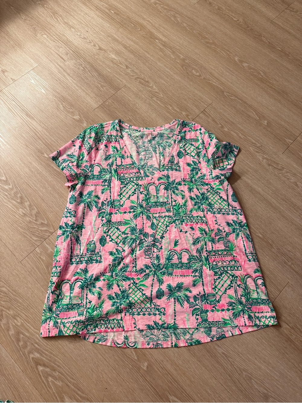 Lilly Pulitzer Etta V-Neck Top in Mandevilla Baby Always Worth It
